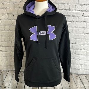 UNDER ARMOUR BLACK PURPLE WOMENS HOODIE SWEATSHIRT